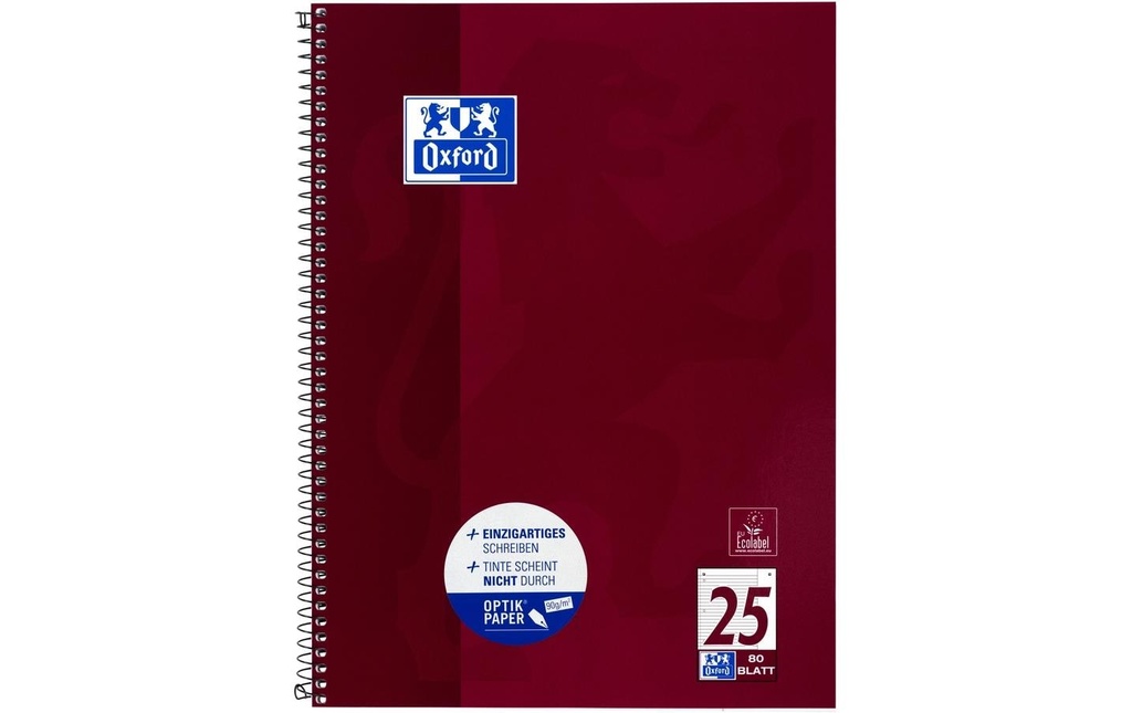 Oxford Cahier Bloc-notes collège A4+, ligné, prune