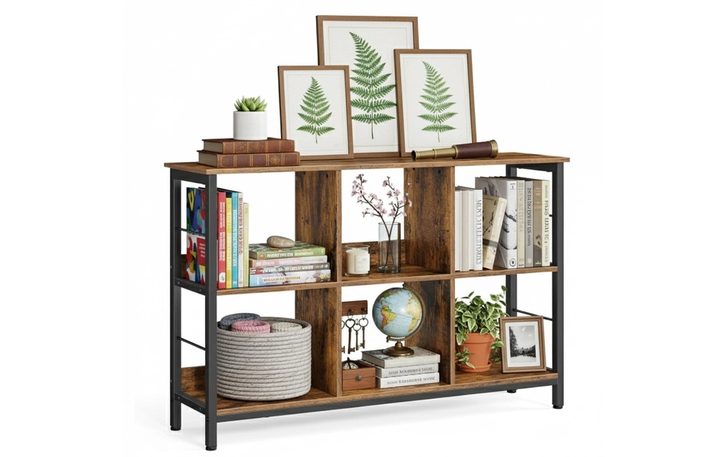 relaxdays Étagère dans le design industriel 80 x 120 x 33 cm brun foncé