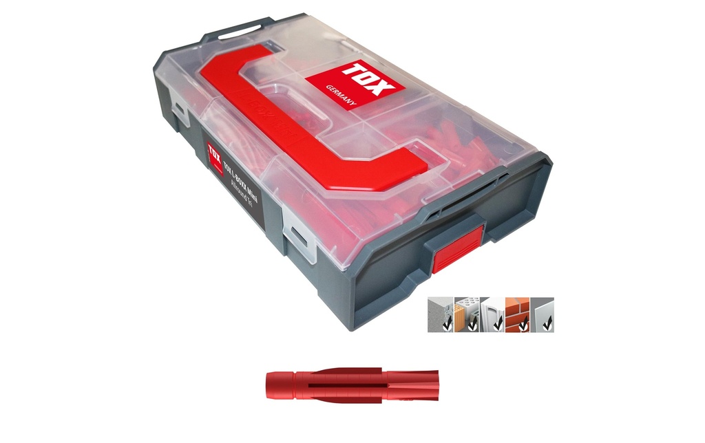 Tox-Dübel Chevilles Assortiment L-Boxx Mini Allround Tri, 266 Pièce/s