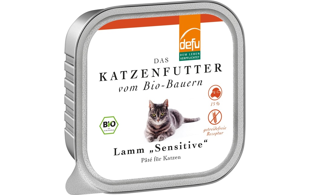 defu Alimentation humide Sensitive Pâté Agneau bio, 100 g