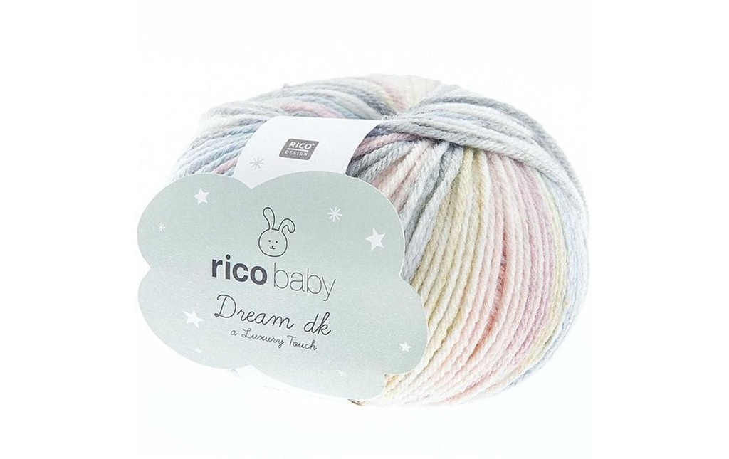 Rico Design Laine Baby Dream dk 50 g, Bleu; Jaune; Rose