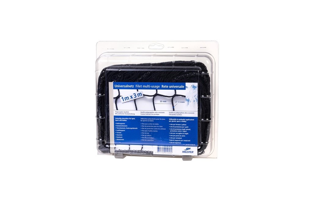 Meister Filet universel sans nœuds, Ø 1.5 mm / 1 x 3 m, noir