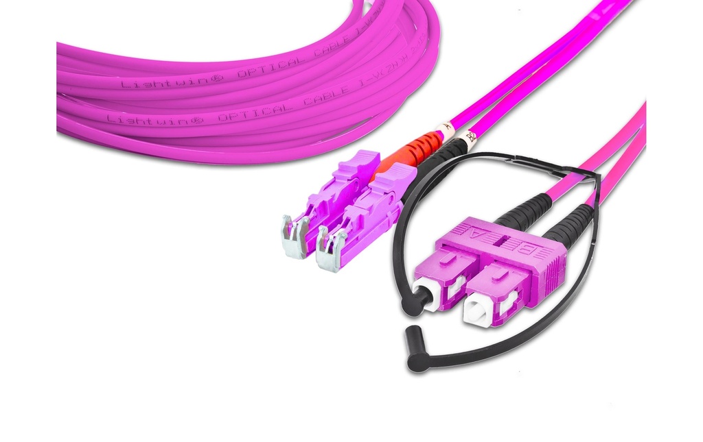 Lightwin Câble patch à fibre optique Multimode LSH – SC, OM4, Duplex, 3 m