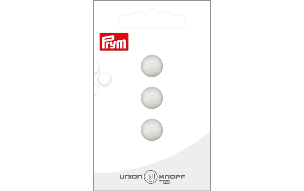 Prym Union Knopf Boutons Polyester 11 mm, 3 pièces, Blanc