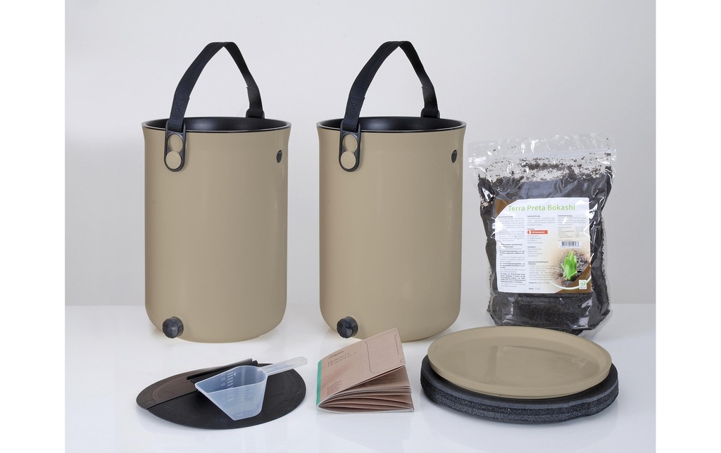 Bokashi Composteur Organko 2, Lot de 2, beige