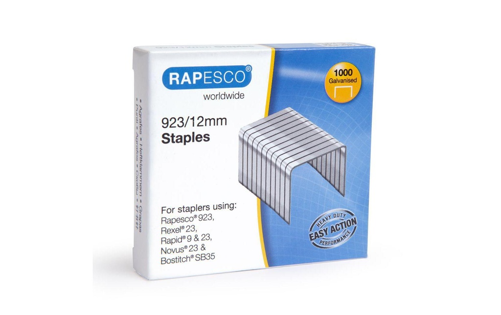 Rapesco Agrafe 923/12 mm 1000 Pièce/s