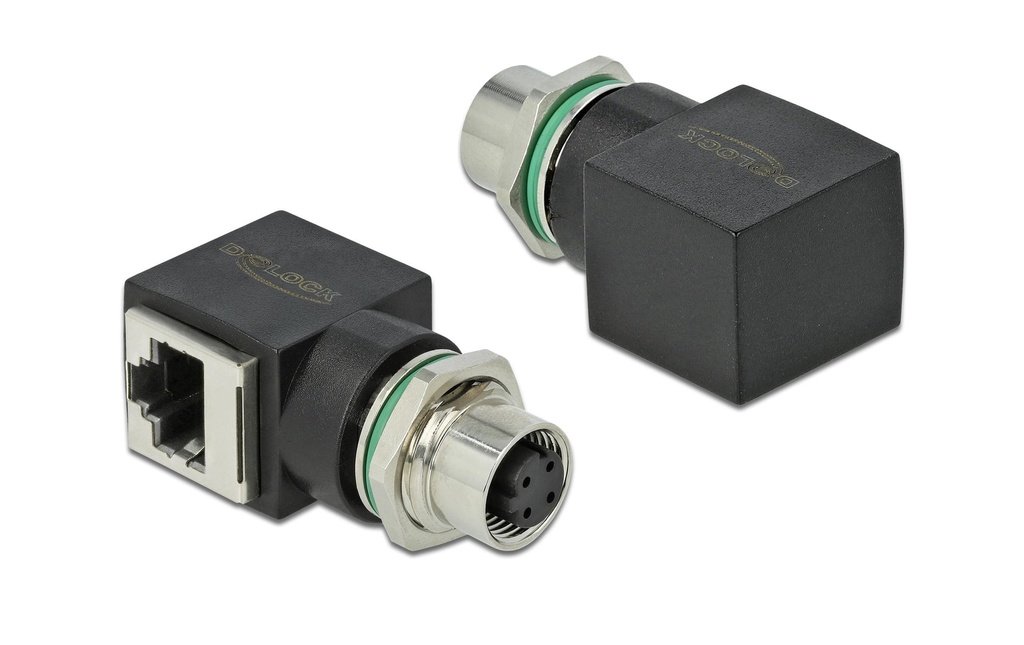 Delock Adaptateur d’angle M12 4 broches vers RJ45 femelle 1 Pièce/s