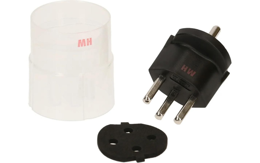 Max Hauri Adaptateur fixe Schuko – T23 IP44, Noir