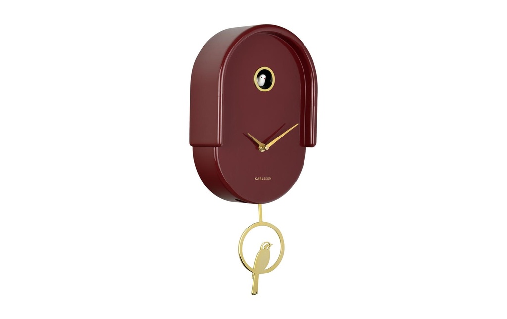 KARLSSON Horloge murale Tweet Rouge bordeaux