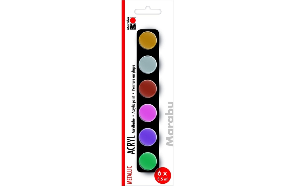 Marabu Peinture acrylique Set métallique 6 x 3.5 ml