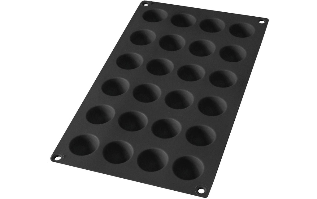 Lékué Moule de cuisson Demi-sphère, silicone, Noir, 24 alvéoles