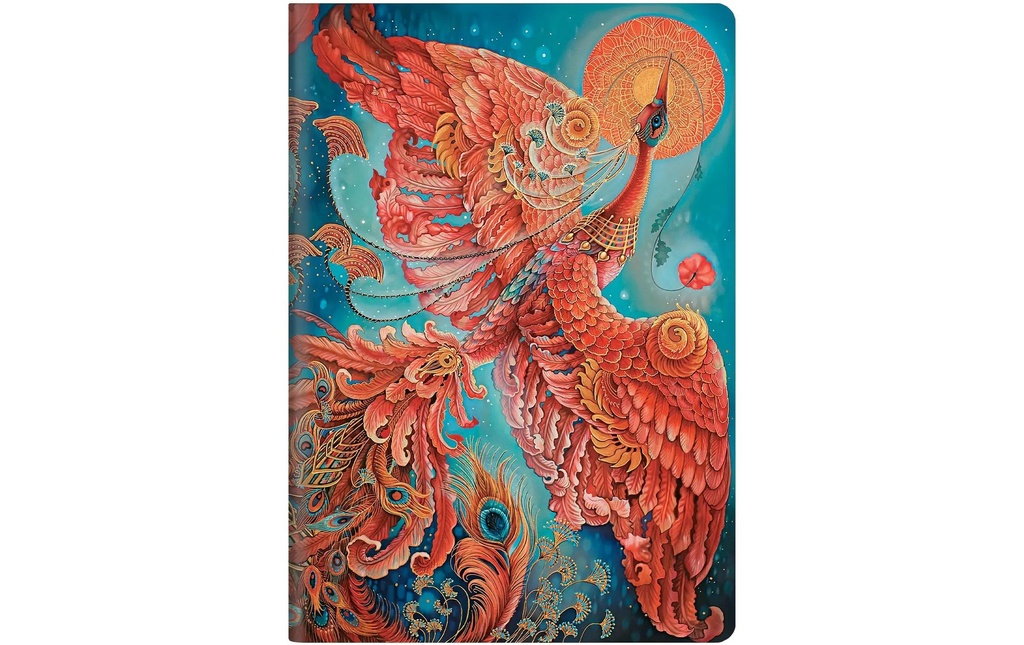 Paperblanks Carnet de notes Oiseaux de la chance A5, réglés, bleu / rouge