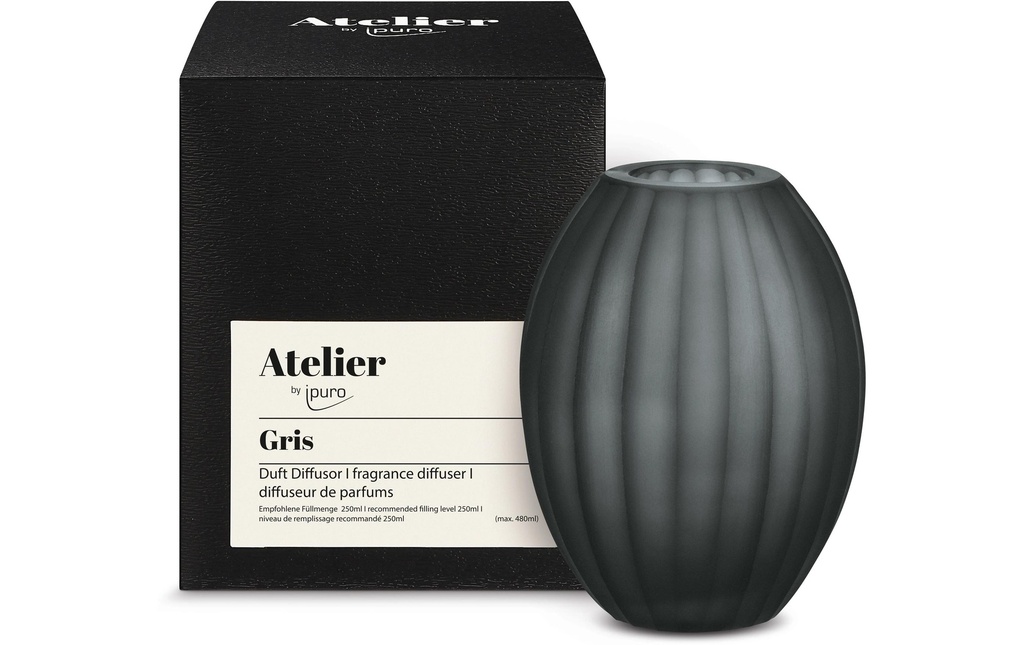 ipuro Vase à parfum d'ambiance Gris petit 480 ml