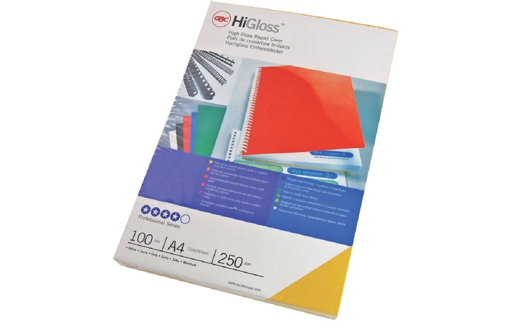 GBC Couverture de brochure Hi Gloss A4 100 pièces, Weiss
