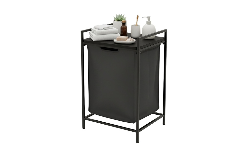 relaxdays Corbeille à linge 65 L Noir