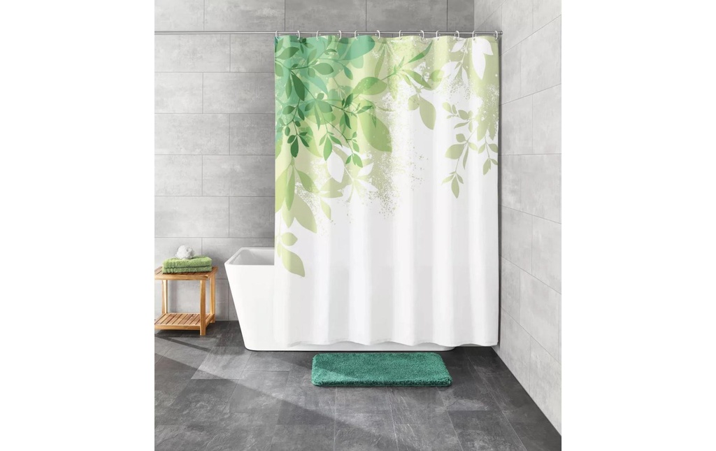 Kleine Wolke Rideau de douche Floresta 180 x 200 cm , Vert/Blanc