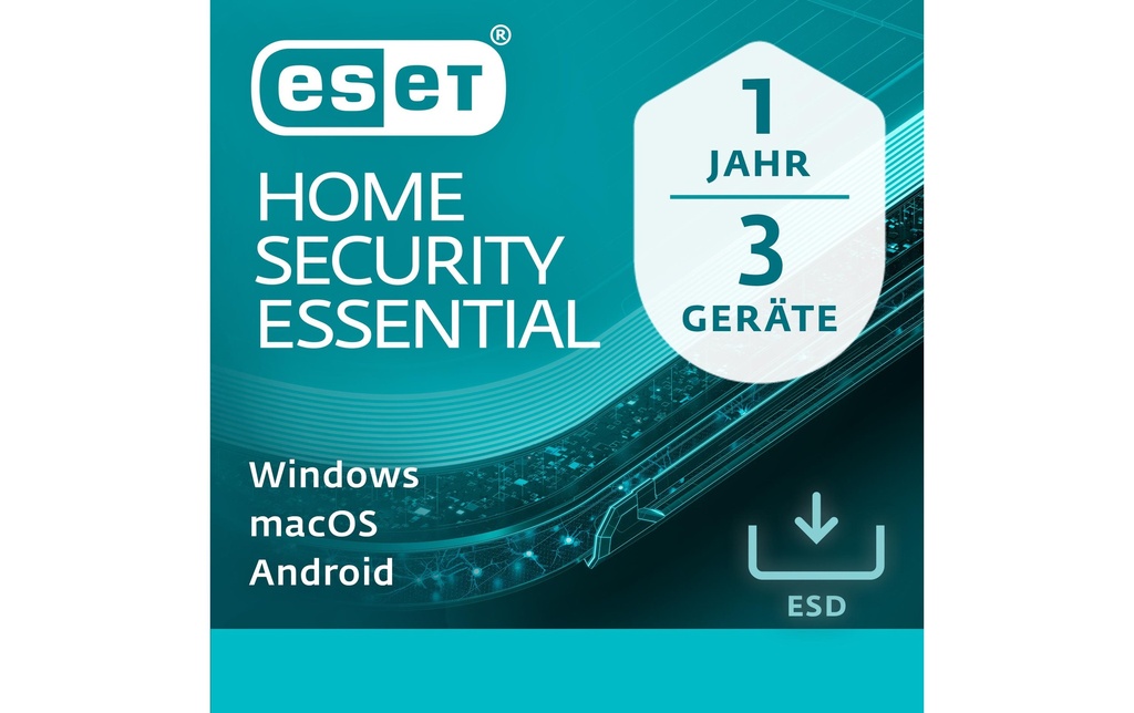ESET HOME Security Essential ESD, Version complète, 3 Utilisateurs, 1 an