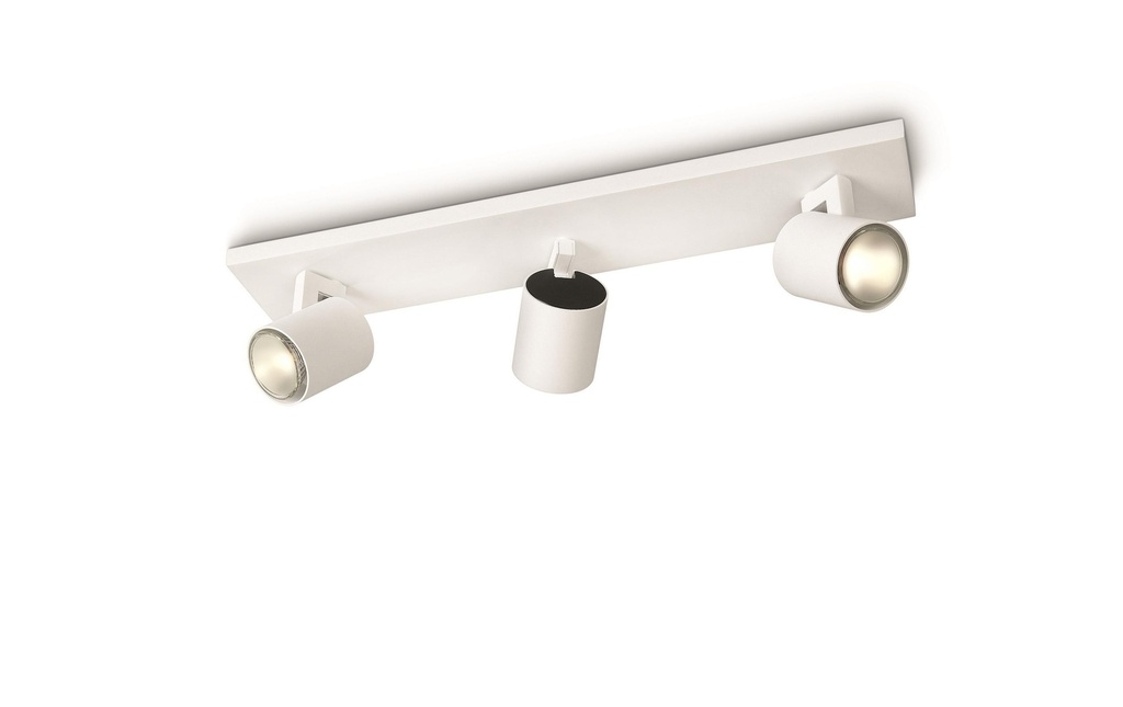 Philips Spot encastré Runner, 3 x GU10, 20 W, blanc