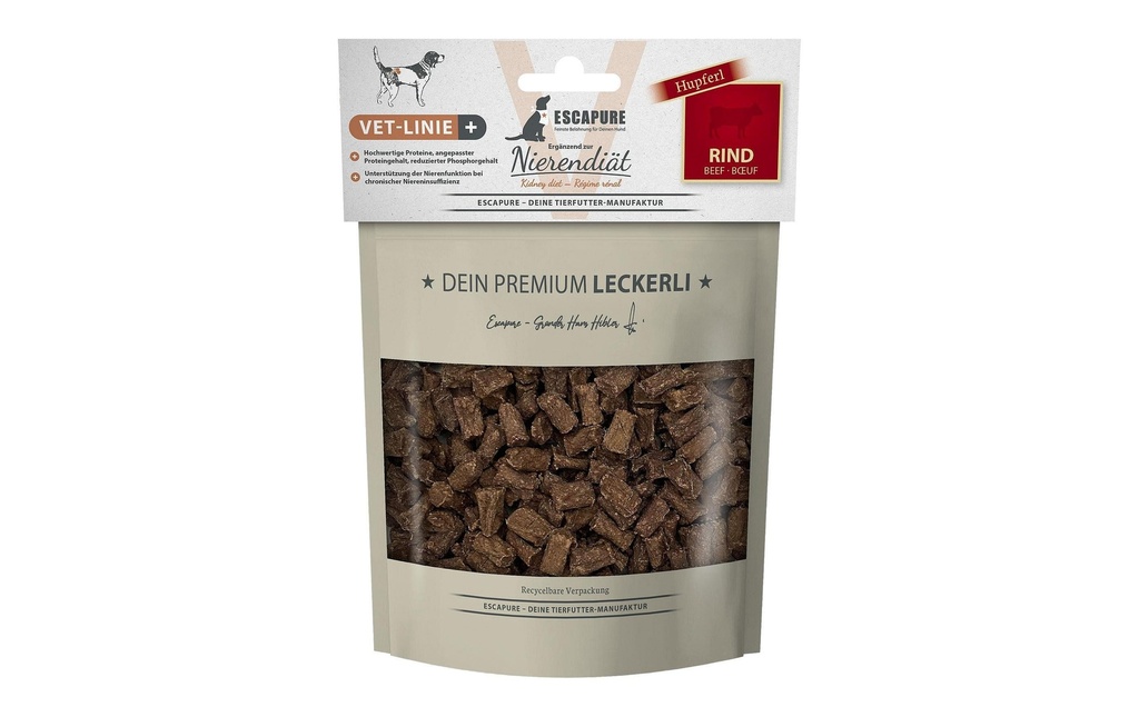 Escapure VET-Linie Aliments secs Régime rénal Hupferl bœuf 150 g