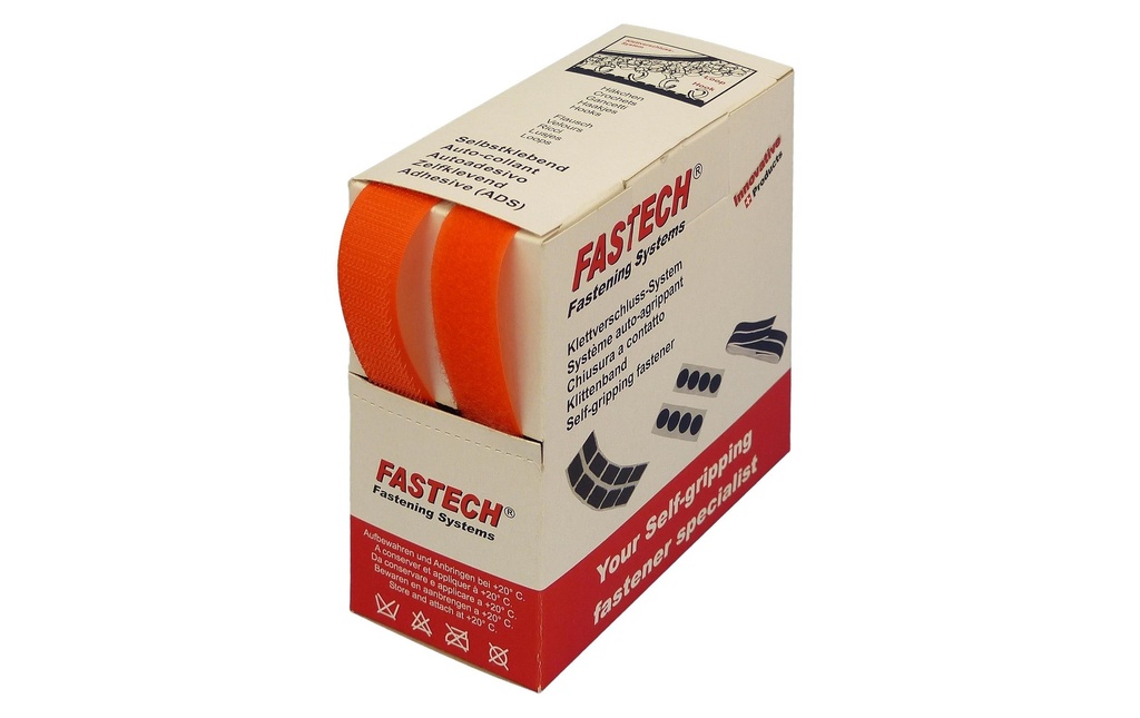 FASTECH Boîte de bande auto-agrippante Orange