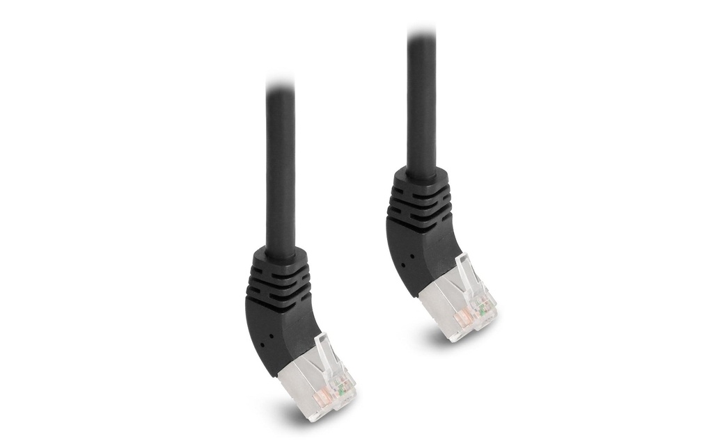 Delock Câble patch coudé 45° haut Cat 6A, S/FTP, 1 m, Noir