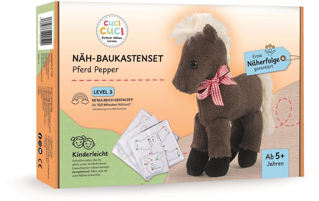 CuciCuci Kit de couture cheval, Marron