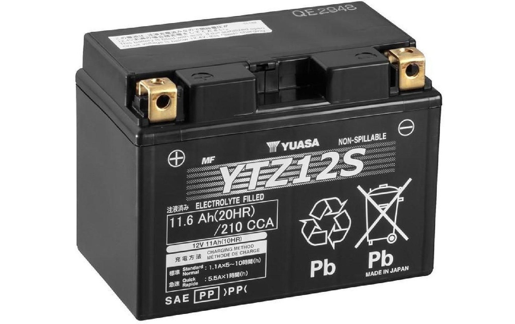 YUASA Batterie de moto AGM 12V/11.6Ah/210A