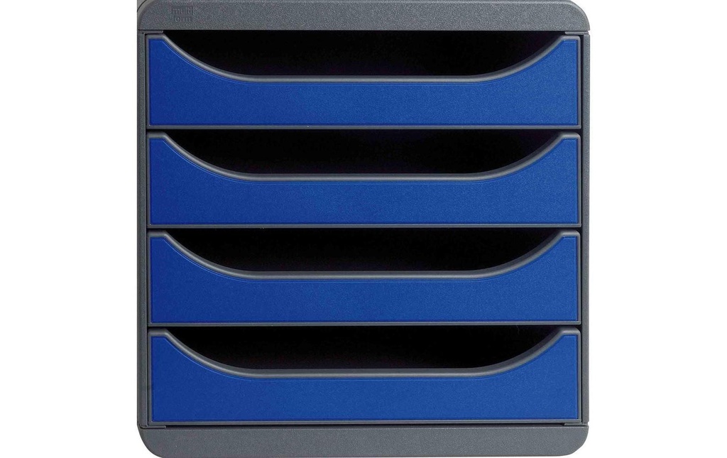 Exacompta Boîte à tiroirs Big Box 4 tiroirs, noir / bleu royal