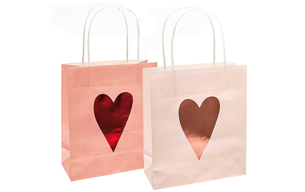 Rico Design Sac cadeau Coeurs 2 Pièce/s, Rose, 18 x 21 cm