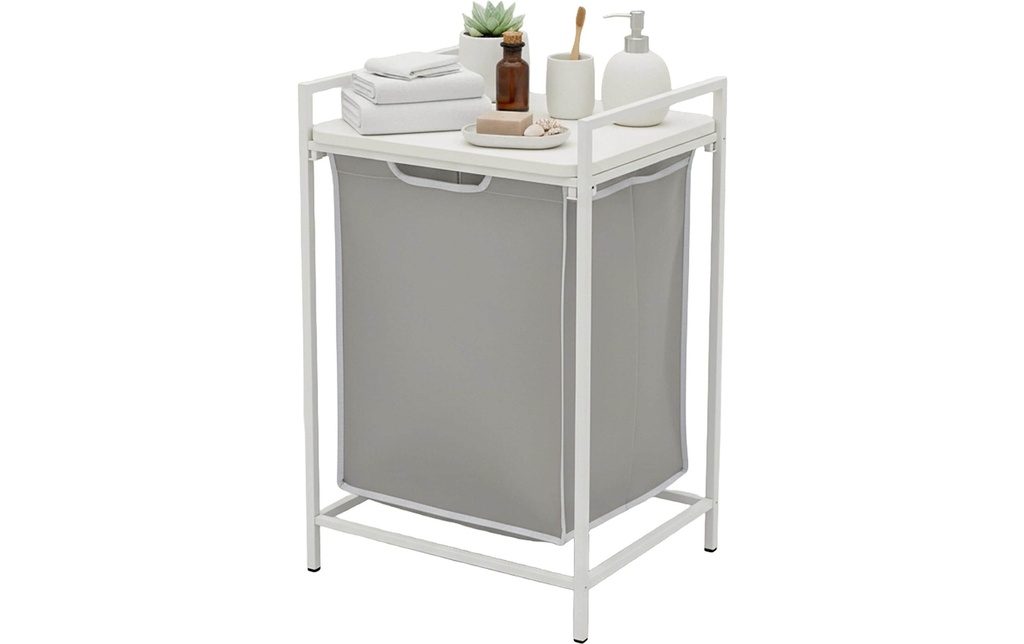 relaxdays Corbeille à linge 65 L Blanc