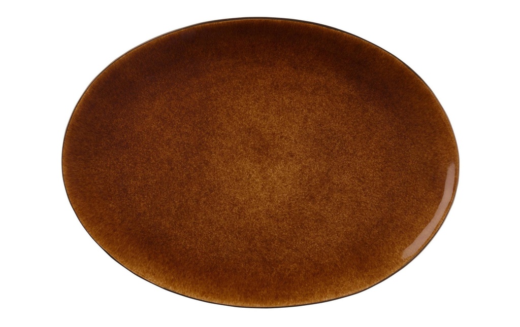 Bitz Plat de service ovale 45 x 34 cm noir/ambre
