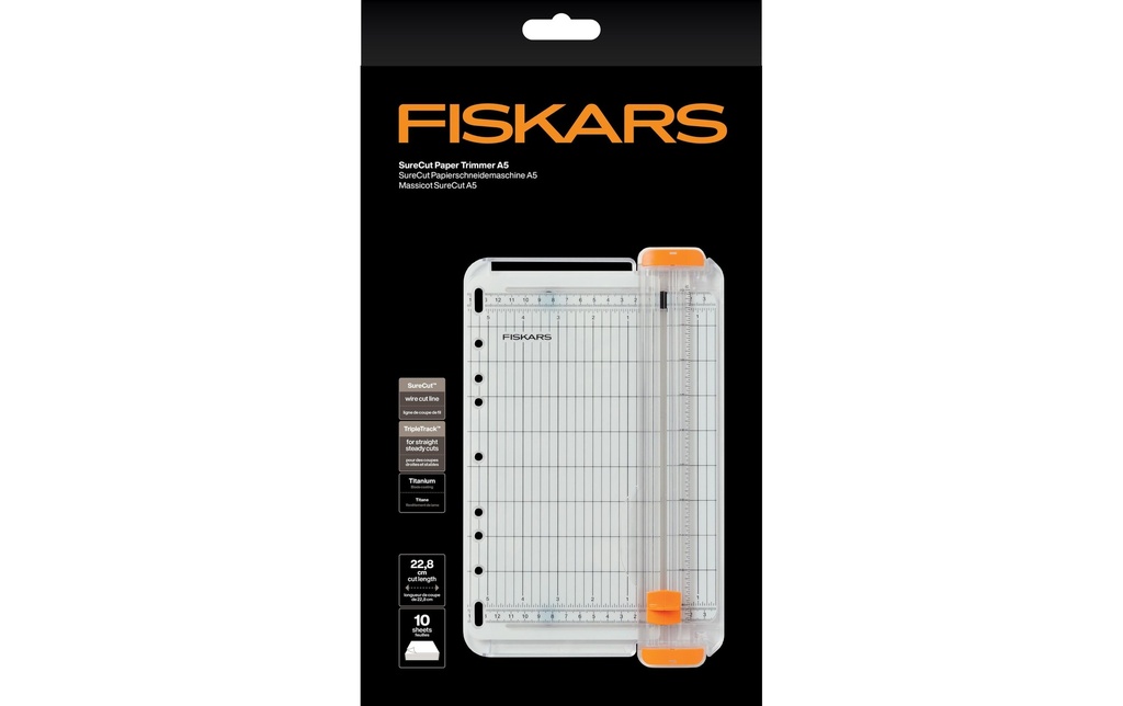 Fiskars Dispositif de coupe Portable F4153 A5 22 cm, 10 feuille
