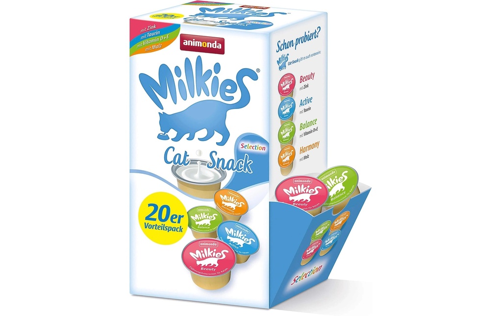 animonda Collation pour chat Sélection de laits 20 x 15 g