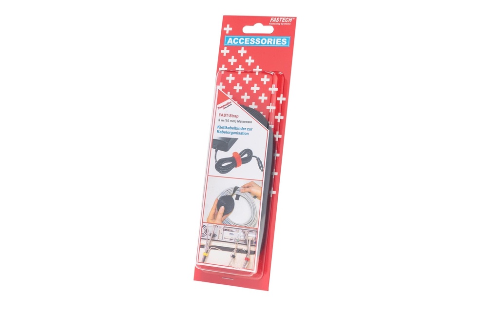 FASTECH Serre-câble auto-agrippant ETN 10 mm x 5 m, Noir