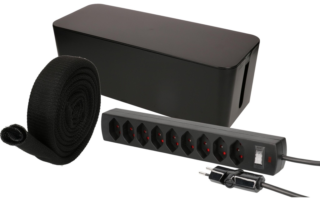 Max Hauri Boîte à câbles avec bande de connexion 9x T13 Noir