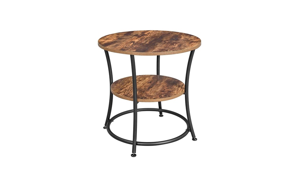 VASAGLE Table basse rond 50 x 50 cm, Noir/Brun