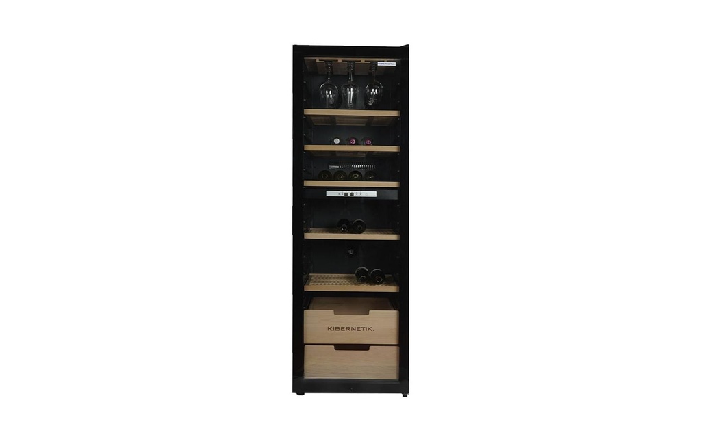 Kibernetik Armoire de mise en température pour le vin WKH448D Noir, Droite