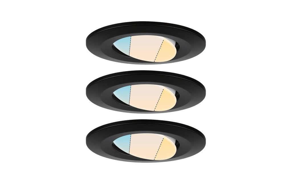 Paulmann Spot encastré HomeSpa Calla Set, 3 x 5.5W, 2700-6500K, noir