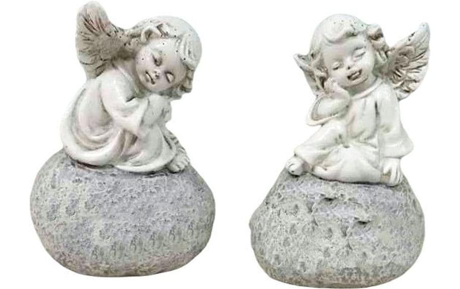 Dameco Décoration de la tombe Ange 2 pièces, 4.2 x 5.8 x 8 cm