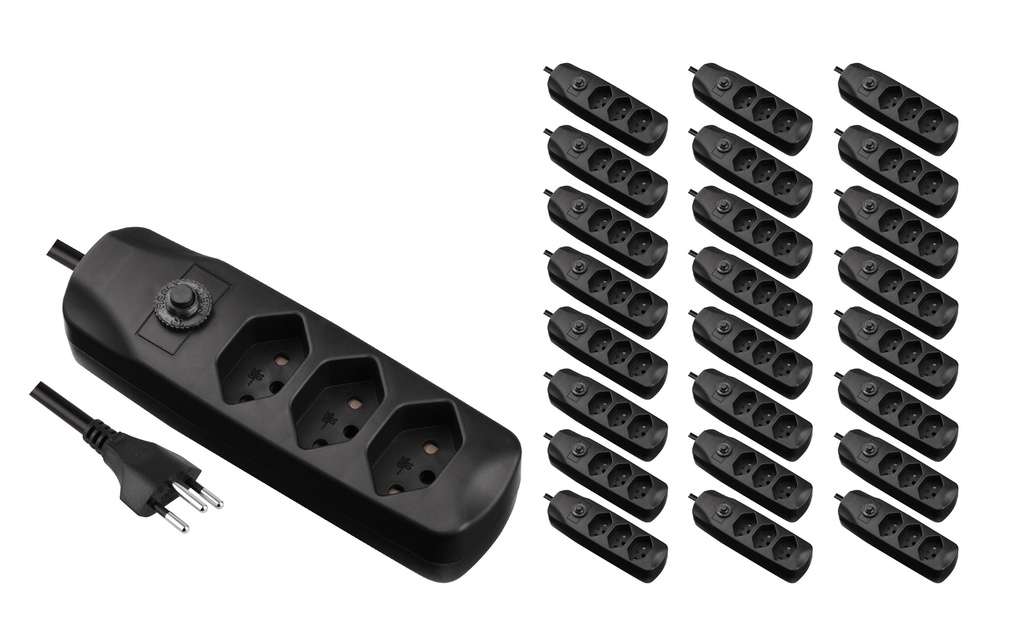 FURBER.power Bloc multiprises avec protection contre les surcharges 3x T13, 25 pièces