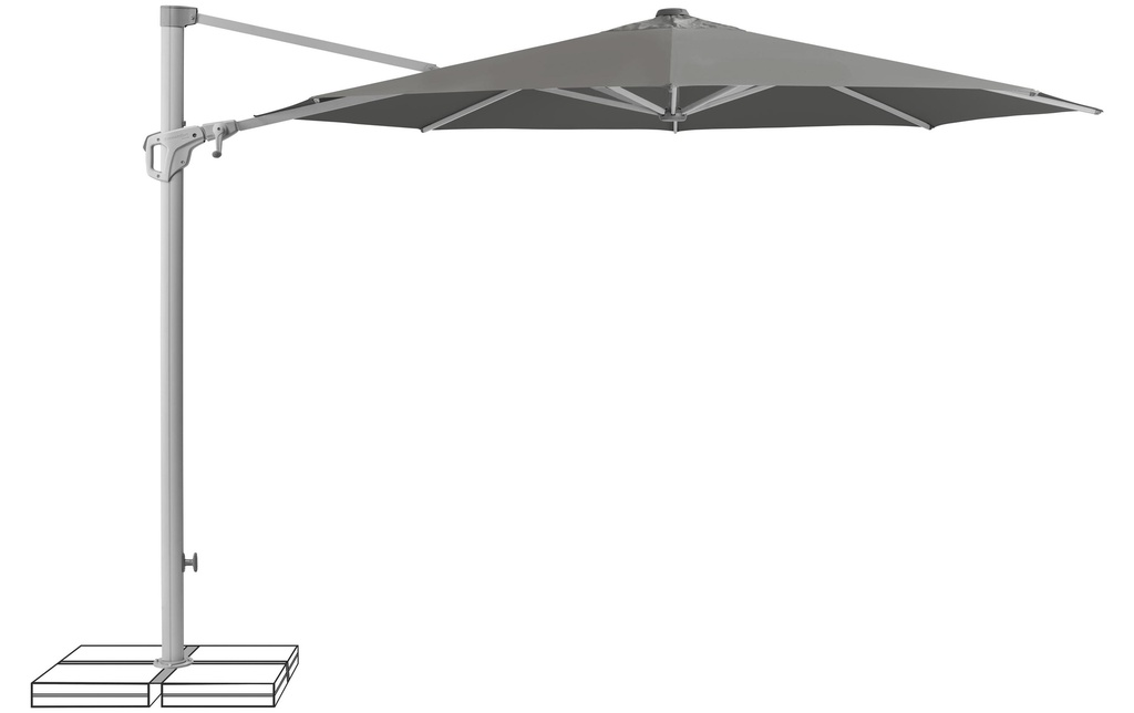 Suncomfort by Glatz Parasol Familyflex Gris pierre, Ø 300 cm