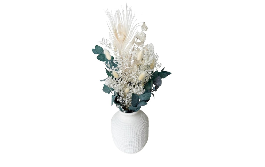 Soli Collection Fleurs séchées Leana Blanc/vert/blanc-jaune