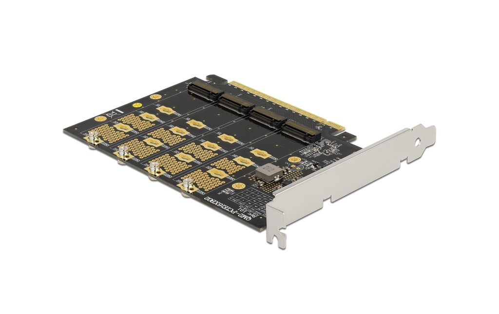 Delock Adaptateur de bus hôte PCI-E-x16, 4x M.2 Key-M. NVME Bifurcation