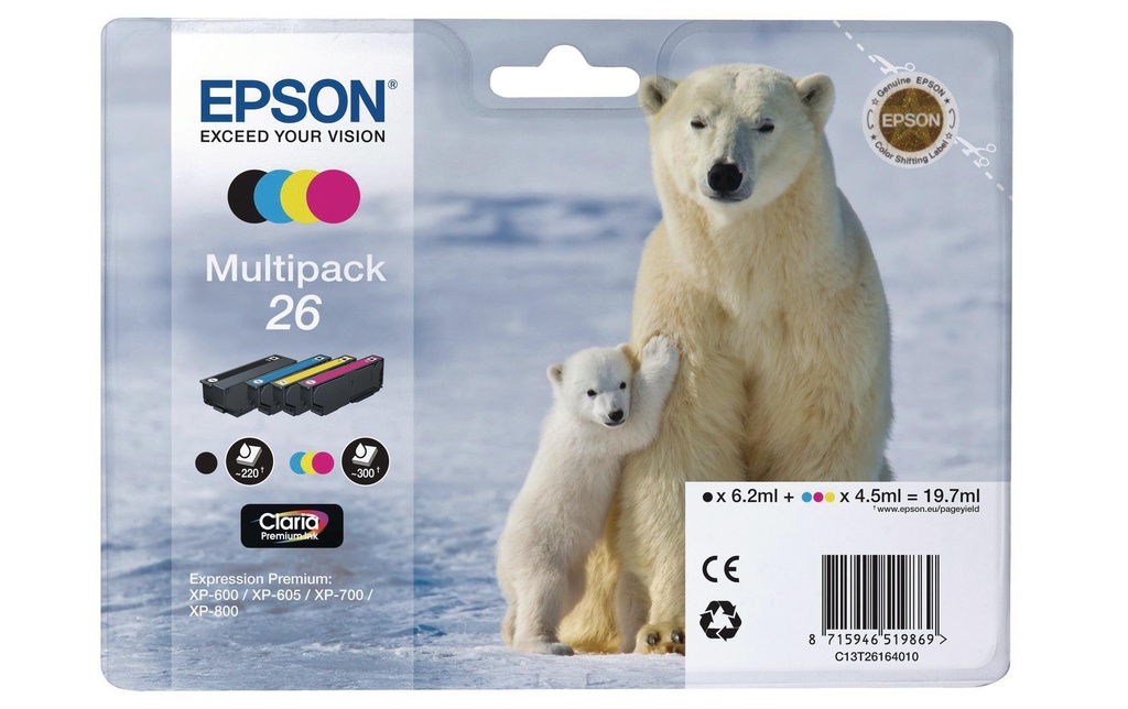 EPSON Epson encre T2616 BCMY Pol.Bea (4 pces)