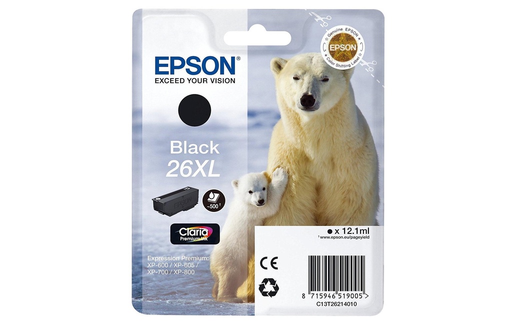 [770262190] EPSON Epson cart.encre T2621 bk XL