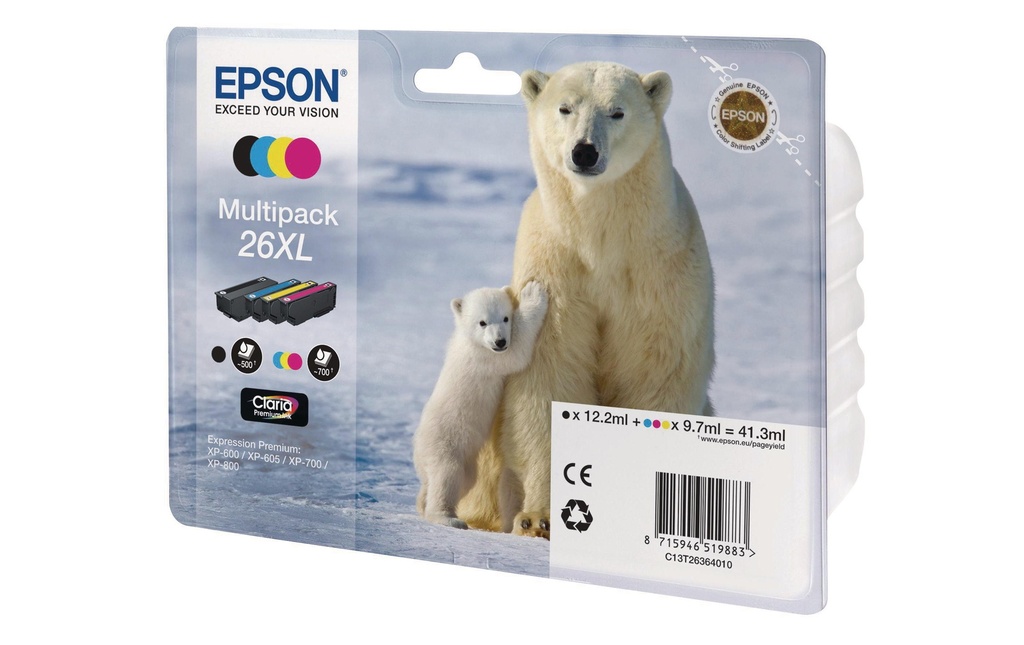 EPSON Epson encre T2636 BCMY Pol.Bea (4 pces)
