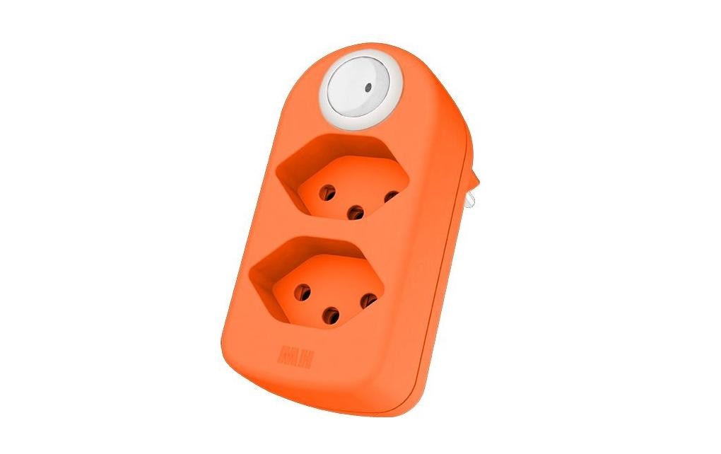 Max Hauri Connecteur multiple maxAdapt BS, 2 x T13, interrupteur, Fl-Orange