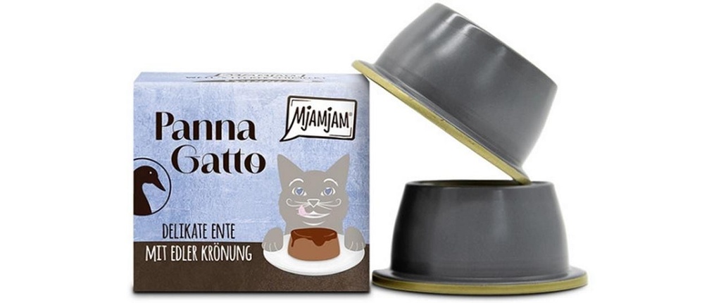 Mjamjam Panna Gatto de canard avec un couronnement noble, 2 x 80 g
