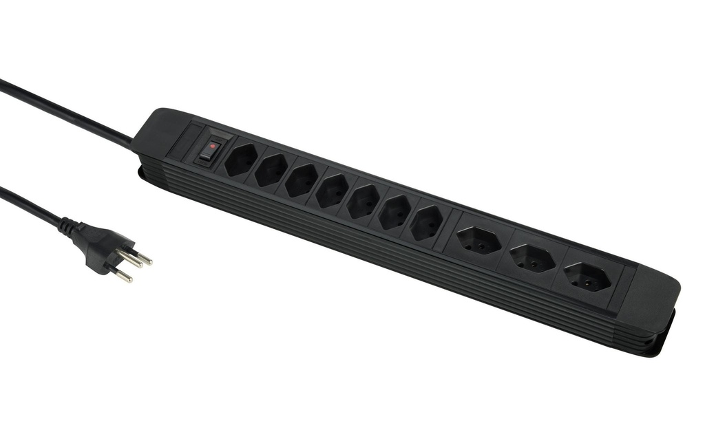 Schönenberger Bloc multiprises 3 x horizontal / 7 x vertical 5 m, noir