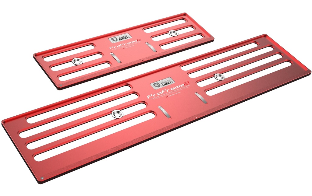 GREY SHEEP. Kits de Supports de plaque d’immatriculation ProFrame 2, Véhicule long Velocity Red